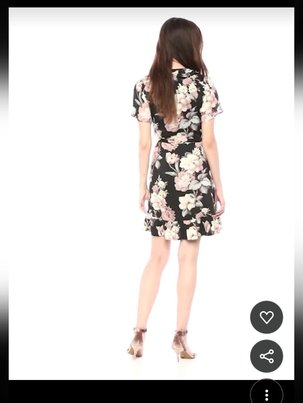 PAIGE Black Floral Wrap Mini Dress